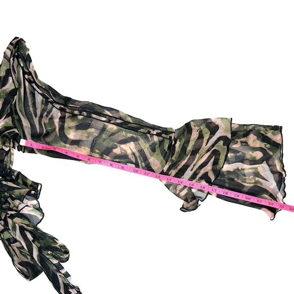 Asos Design Fairy Sheer Tie Front Ruffle Sleeve Crop Top Size 8 - Picture 15 of 15